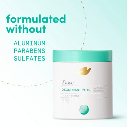 Dove Deodorant Cleansing Pads for Women - Neutralize Odor & Gently Exfoliate, Fresh Water Lily Scent, 60 Count Avelisse