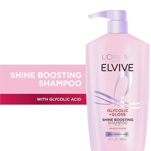 L'Oreal Paris Elvive Glycolic + Gloss Shine Boosting Shampoo, Cleanses and Smooths Dull, Porous Hair Into High-Shine, Glossy Hair, 28 Fl Oz - görsel 4