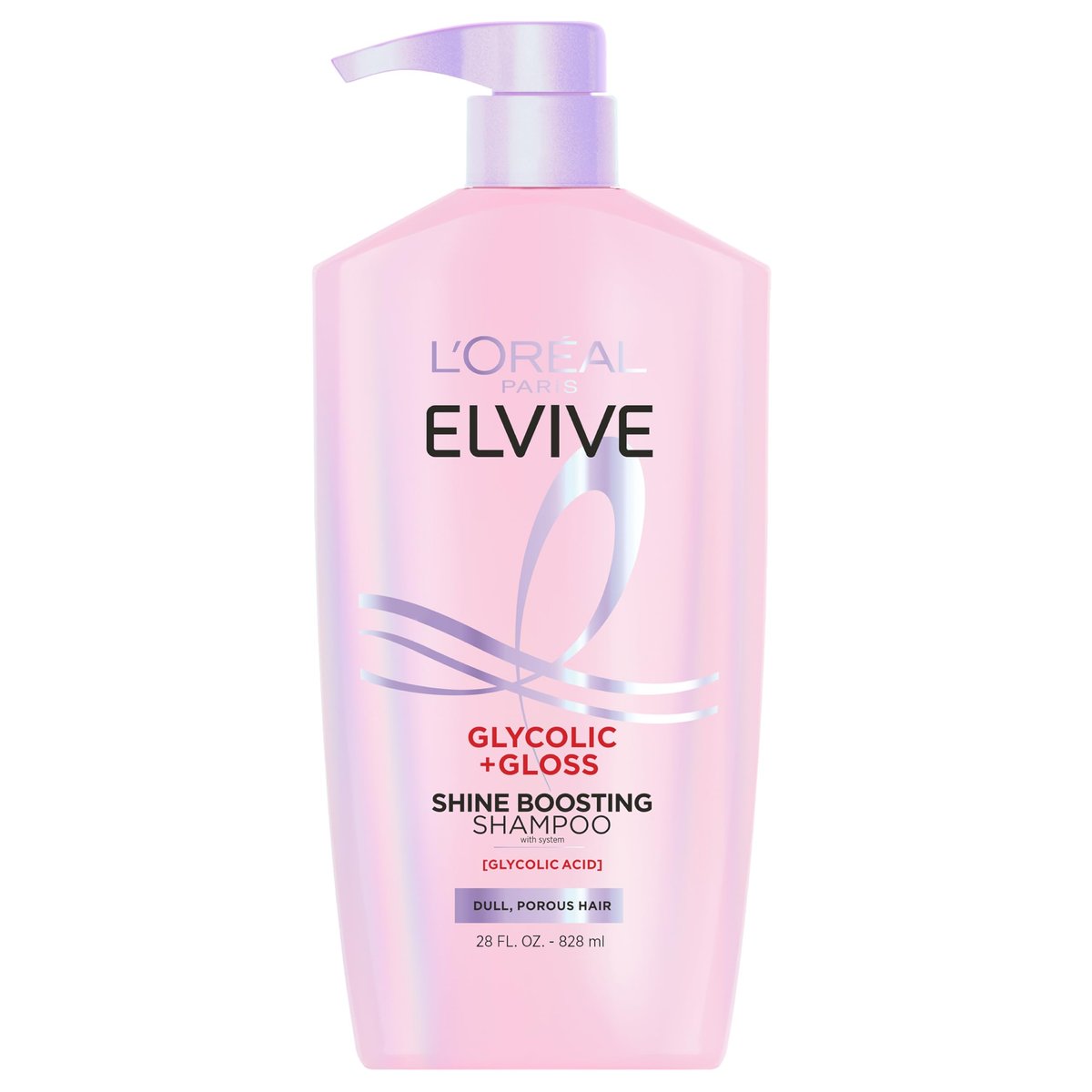 L'Oreal Paris Elvive Glycolic + Gloss Shine Boosting Shampoo, Cleanses and Smooths Dull, Porous Hair Into High-Shine, Glossy Hair, 28 Fl Oz - görsel 1