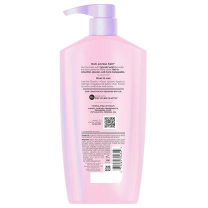 L'Oreal Paris Elvive Glycolic + Gloss Shine Boosting Shampoo, Cleanses and Smooths Dull, Porous Hair Into High-Shine, Glossy Hair, 28 Fl Oz