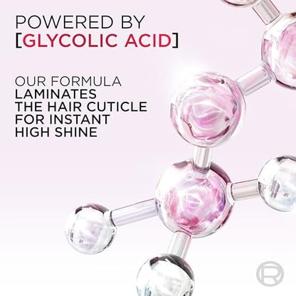 L'Oreal Paris Elvive Glycolic + Gloss High Shine Leave-In Hair Serum, Smooths Dull, Porous Hair, 4.4 Fl Oz