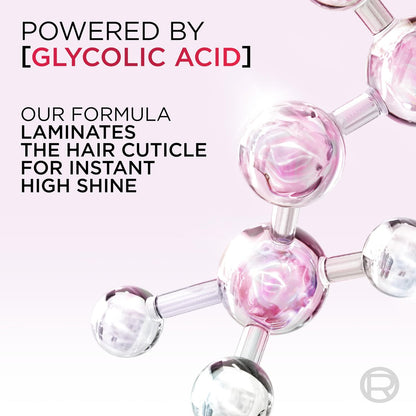 L'Oreal Paris Elvive Glycolic + Gloss High Shine Leave-In Hair Serum, Smooths Dull, Porous Hair, 4.4 Fl Oz