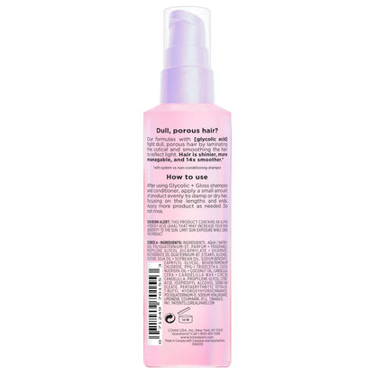 L'Oreal Paris Elvive Glycolic + Gloss High Shine Leave-In Hair Serum, Smooths Dull, Porous Hair, 4.4 Fl Oz