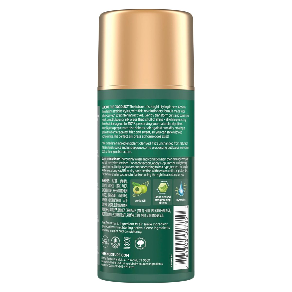 SheaMoisture Silk Press Prep Cream with Plant-Derived Straightening Actives, Alma Oil & Hydroplex Technology – Heat Protection & Curl Preservation, 3.3 fl oz Avelisse