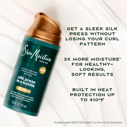 SheaMoisture Silk Press Prep Cream with Plant-Derived Straightening Actives, Alma Oil & Hydroplex Technology – Heat Protection & Curl Preservation, 3.3 fl oz Avelisse