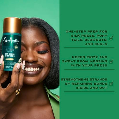 SheaMoisture Silk Press Prep Cream with Plant-Derived Straightening Actives, Alma Oil & Hydroplex Technology – Heat Protection & Curl Preservation, 3.3 fl oz Avelisse