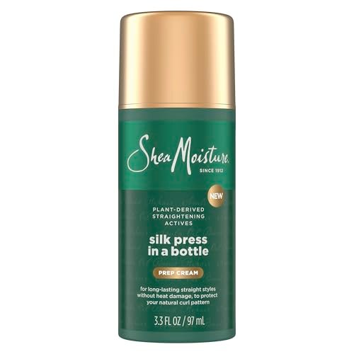 SheaMoisture Silk Press Prep Cream with Plant-Derived Straightening Actives, Alma Oil & Hydroplex Technology – Heat Protection & Curl Preservation, 3.3 fl oz Avelisse