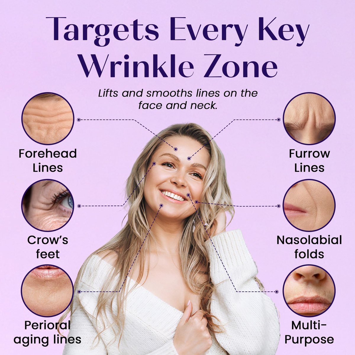 LumiDew Smile Line & Anti Wrinkle Patches - Face Tape for Wrinkles, Forehead & Lips, Japanese Face Tape Lifting & Anti Wrinkle Tape for Face, Forehead Wrinkle Patches Overnight Avelisse