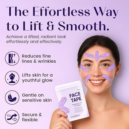 LumiDew Smile Line & Anti Wrinkle Patches - Face Tape for Wrinkles, Forehead & Lips, Japanese Face Tape Lifting & Anti Wrinkle Tape for Face, Forehead Wrinkle Patches Overnight Avelisse