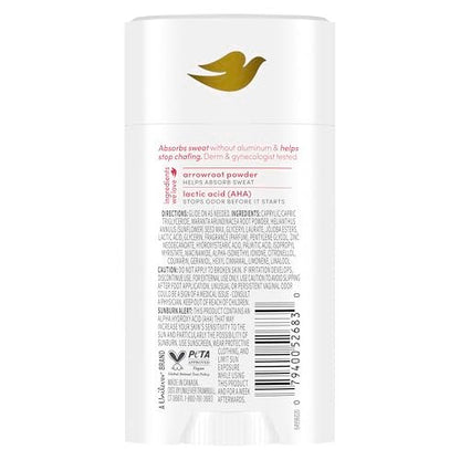 Dove Whole Body Deo Aluminum Free Anti-Chafe Deodorant Stick for Women - Berry Blush, 2.4 oz