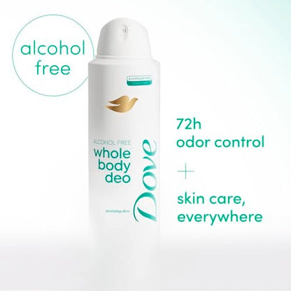 Dove Whole Body Deo Alcohol Free Deodorant Spray for Women - Morning Dew, 4 oz