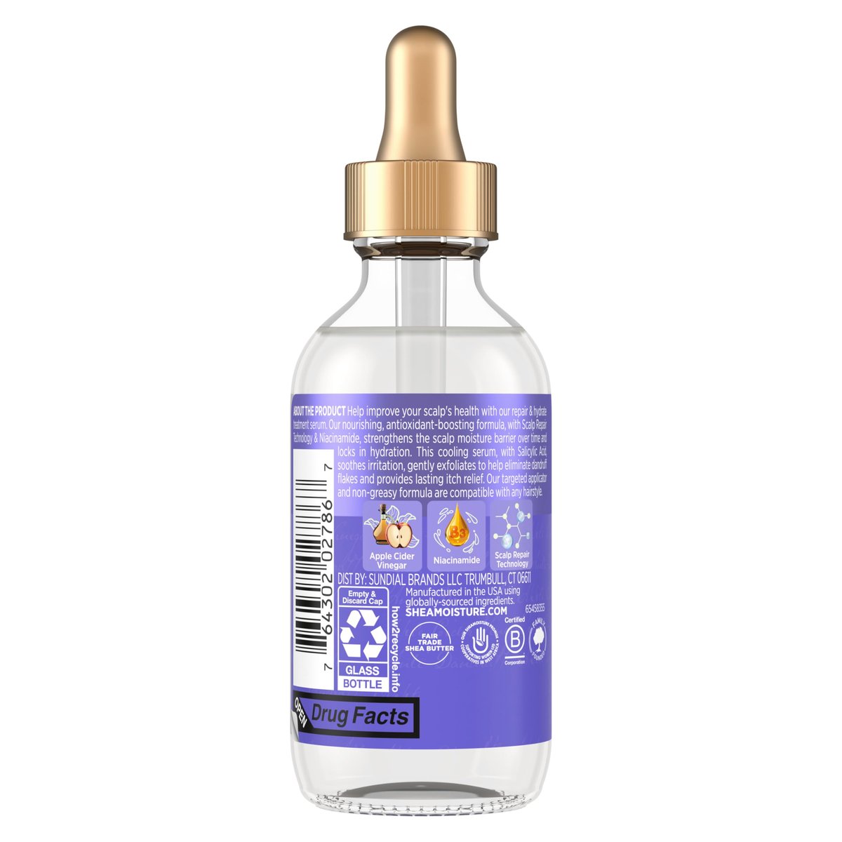 SheaMoisture Scalp Repair & Hydrate Anti-Dandruff Serum with Salicylic Acid and Scalp Repair Technology, 2 fl oz - görsel 4