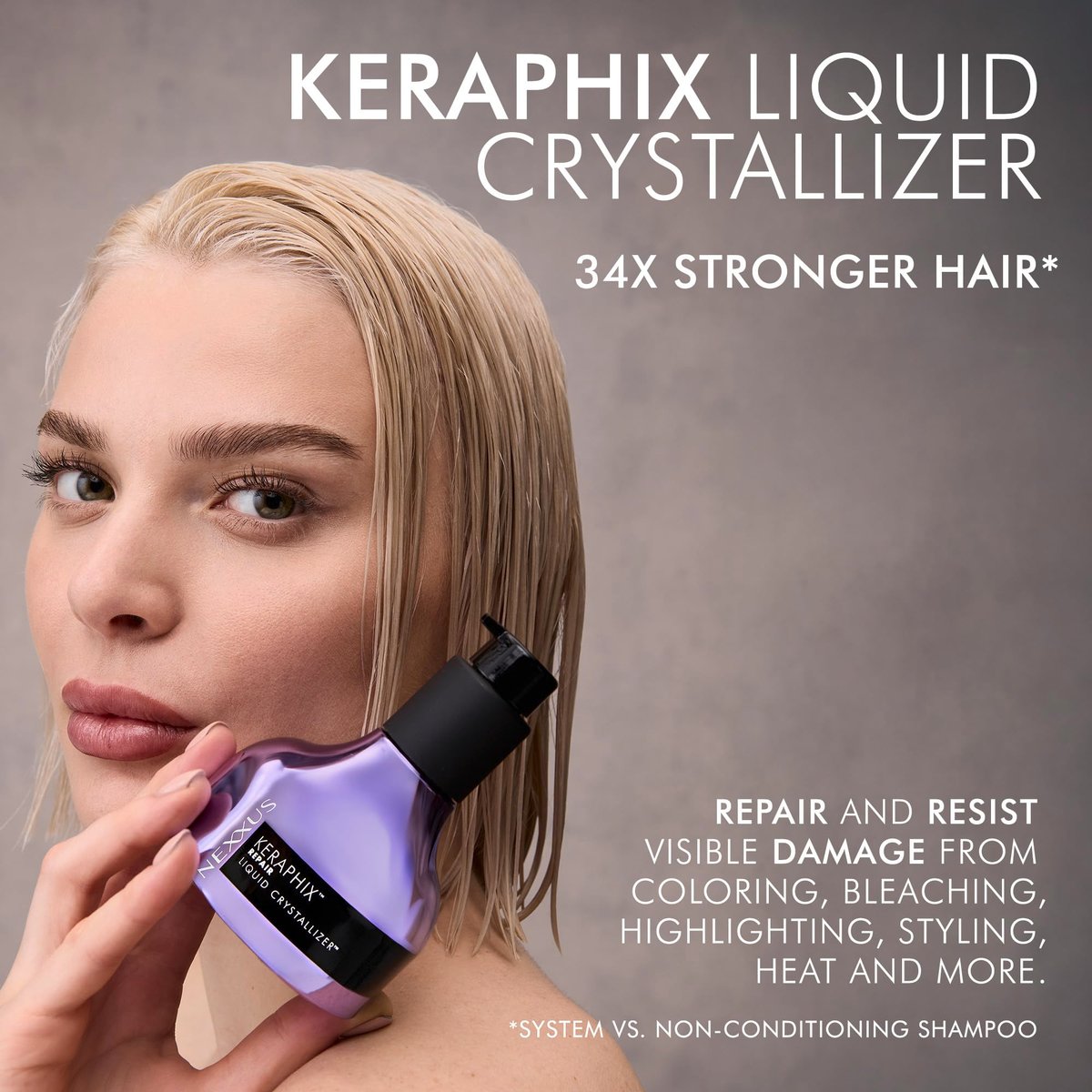 Nexxus KERAPHIX Liquid Crystallizer Hair Strengthening Treatment Leave-In for Damaged Hair, 3.3 fl oz Avelisse