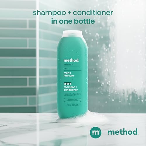 Method Men 2-in-1 Shampoo and Conditioner, Marine + Mist, 14 oz – Cleans and Conditions with Argan and Jojoba Oil, Paraben Free - görsel 16