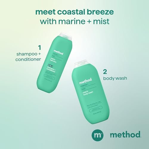 Method Men 2-in-1 Shampoo and Conditioner, Marine + Mist, 14 oz – Cleans and Conditions with Argan and Jojoba Oil, Paraben Free - görsel 18