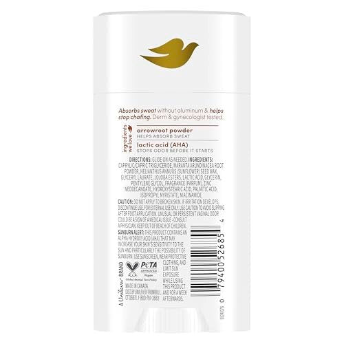 Dove Whole Body Deo Aluminum Free Anti-Chafe Deodorant Stick for Women, Coconut Vanilla, 2.4 oz - görsel 3