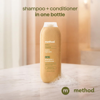 Method Men 2-in-1 Shampoo and Conditioner, Moss + Meadow - 14 oz