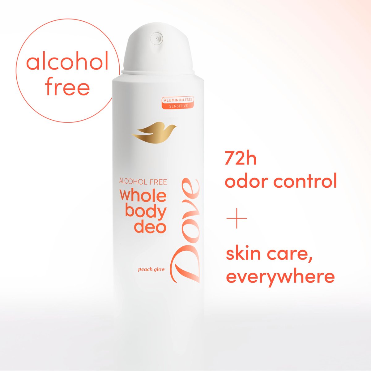Dove Whole Body Deo Alcohol Free Deodorant Spray for Women, 72-Hour Odor Control, Peach Glow, 4 oz - görsel 6