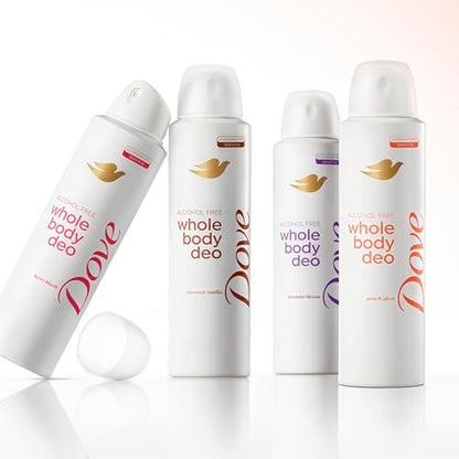 Dove Whole Body Deo Alcohol Free Deodorant Spray for Women, 72-Hour Odor Control, Peach Glow, 4 oz