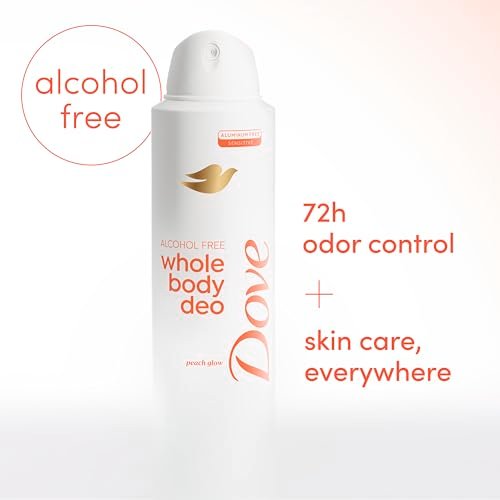Dove Whole Body Deo Alcohol Free Deodorant Spray for Women, 72-Hour Odor Control, Peach Glow, 4 oz - görsel 5