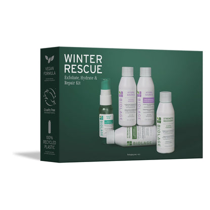Biolage Winter Rescue Kit: Hydra Source & Strength Cure Mini Shampoo, Conditioner & Scalp Sync Concentrate for Healthy Scalp & Strong Hair Avelisse