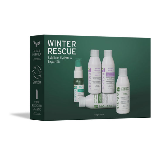 Biolage Winter Rescue Kit: Hydra Source & Strength Cure Mini Shampoo, Conditioner & Scalp Sync Concentrate for Healthy Scalp & Strong Hair Avelisse