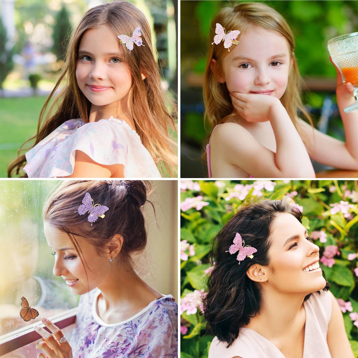 Dizila 36 Pieces / 18 Pairs 5.2 cm Y2K Fairy Glitter Sequin Butterfly Hair Clips for Girls Women - Multicolor Metal Barrettes - görsel 11