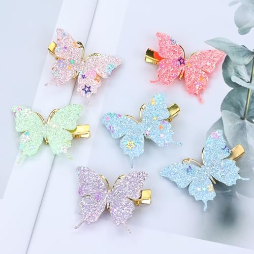 Dizila 36 Pieces / 18 Pairs 5.2 cm Y2K Fairy Glitter Sequin Butterfly Hair Clips for Girls Women - Multicolor Metal Barrettes - görsel 16