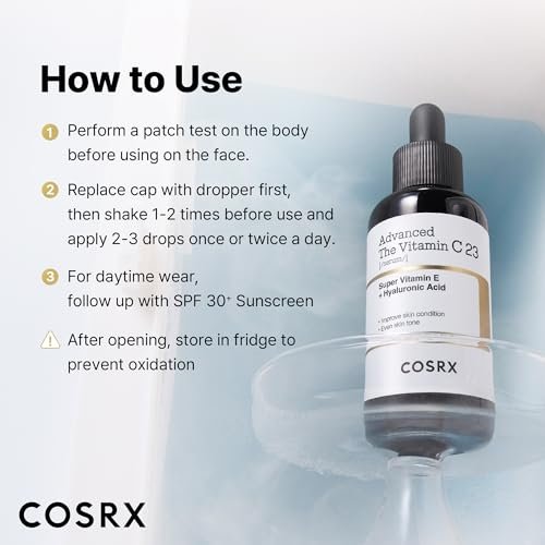 COSRX Advanced Pure Vitamin C 23% Serum with Vitamin E & Glutathione - Renewal Formula, Korean Vitamin C Serum for Fine Lines, Uneven Skin Tone & Dull Skin, 0.7 oz Avelisse