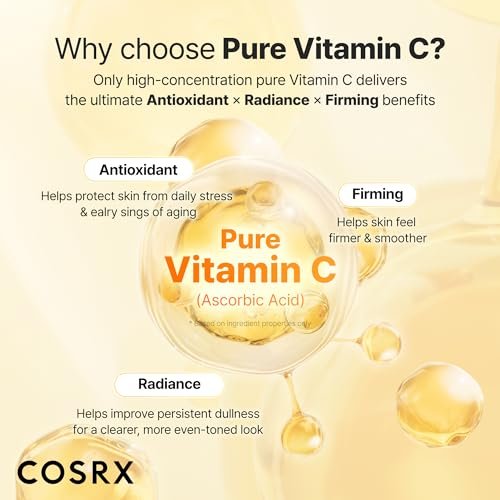 COSRX Advanced Pure Vitamin C 23% Serum with Vitamin E & Glutathione - Renewal Formula, Korean Vitamin C Serum for Fine Lines, Uneven Skin Tone & Dull Skin, 0.7 oz Avelisse
