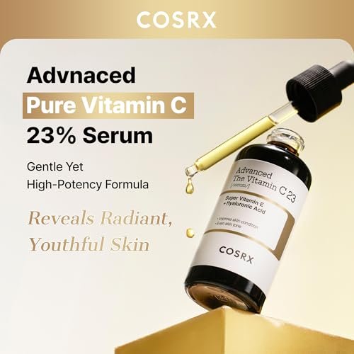 COSRX Advanced Pure Vitamin C 23% Serum with Vitamin E & Glutathione - Renewal Formula, Korean Vitamin C Serum for Fine Lines, Uneven Skin Tone & Dull Skin, 0.7 oz Avelisse