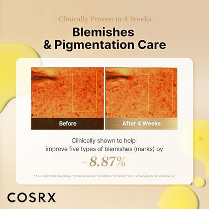 COSRX Advanced Pure Vitamin C 23% Serum with Vitamin E & Glutathione - Renewal Formula, Korean Vitamin C Serum for Fine Lines, Uneven Skin Tone & Dull Skin, 0.7 oz Avelisse