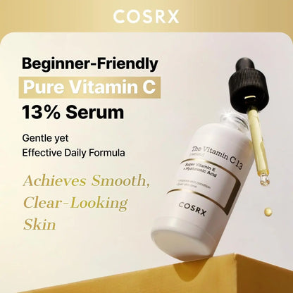 COSRX Pure Vitamin C 13% Serum with Vitamin E & Hyaluronic Acid - Hydrating Korean Facial Serum for Fine Lines, Uneven Skin Tone & Dull Skin, 0.67 fl oz Avelisse