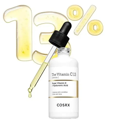 COSRX Pure Vitamin C 13% Serum with Vitamin E & Hyaluronic Acid - Hydrating Korean Facial Serum for Fine Lines, Uneven Skin Tone & Dull Skin, 0.67 fl oz Avelisse