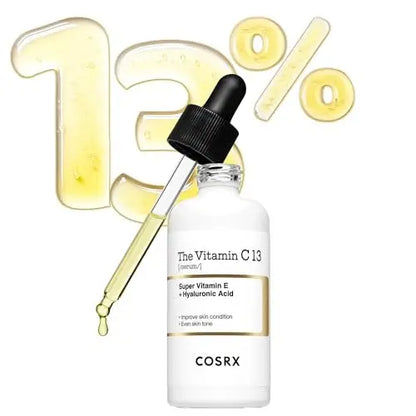 COSRX Pure Vitamin C 13% Serum with Vitamin E & Hyaluronic Acid - Hydrating Korean Facial Serum for Fine Lines, Uneven Skin Tone & Dull Skin, 0.67 fl oz Avelisse