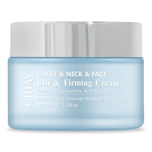 Retinol Neck Cream with Hyaluronic Acid & Caffeine - Anti-Aging Neck Firming Cream, Minimize Fine Lines & Sagging, 3-in-1 Moisturizer for Neck, Chest & Face (1.7 oz) Avelisse