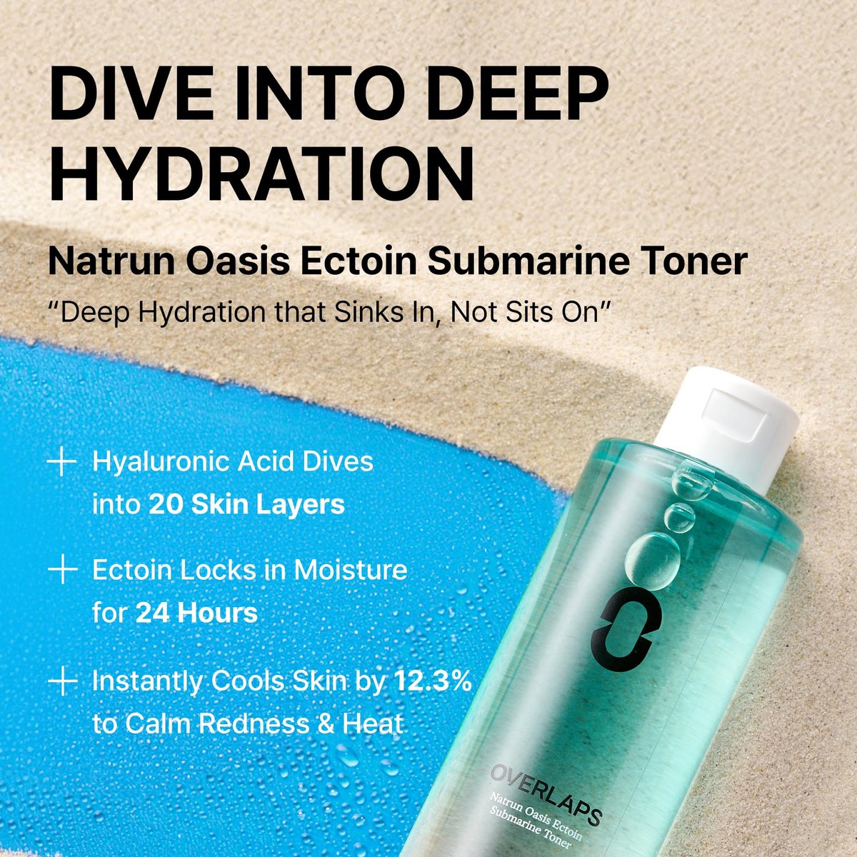 Overlaps 5000ppm Ectoin Calming Toner | Redness Relief & Barrier Repair for Sensitive & Blemish-Prone Skin | Glass Skin Hydration with Hyaluronic Acid & Panthenol | Korean Skincare, 8.45 fl. oz. Avelisse
