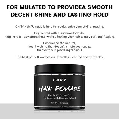 Crownnaturally CNNY Hair Pomade 4oz - Strong Hold & Medium Shine - Professional Barber Grade Styling Wax for Men
