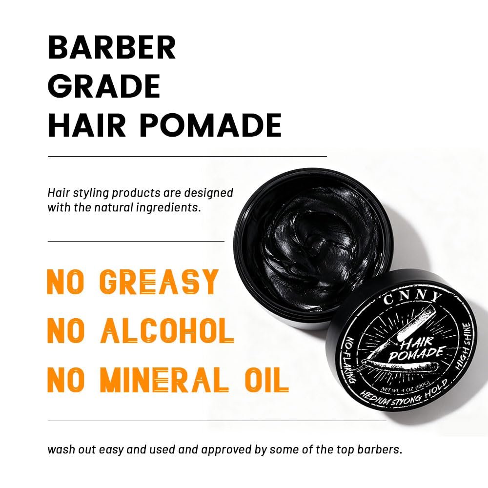 Crownnaturally CNNY Hair Pomade 4oz - Strong Hold & Medium Shine - Professional Barber Grade Styling Wax for Men - görsel 3