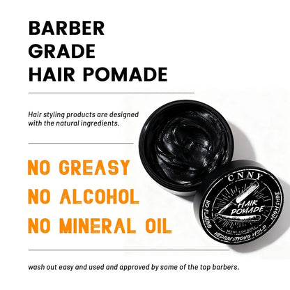 Crownnaturally CNNY Hair Pomade 4oz - Strong Hold & Medium Shine - Professional Barber Grade Styling Wax for Men
