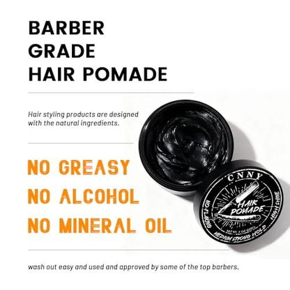 Crownnaturally CNNY Hair Pomade 4oz - Strong Hold & Medium Shine - Professional Barber Grade Styling Wax for Men