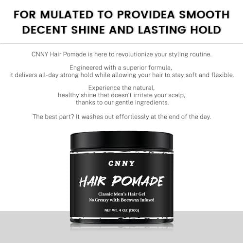 Crownnaturally CNNY Hair Pomade 4oz - Strong Hold & Medium Shine - Professional Barber Grade Styling Wax for Men - görsel 8