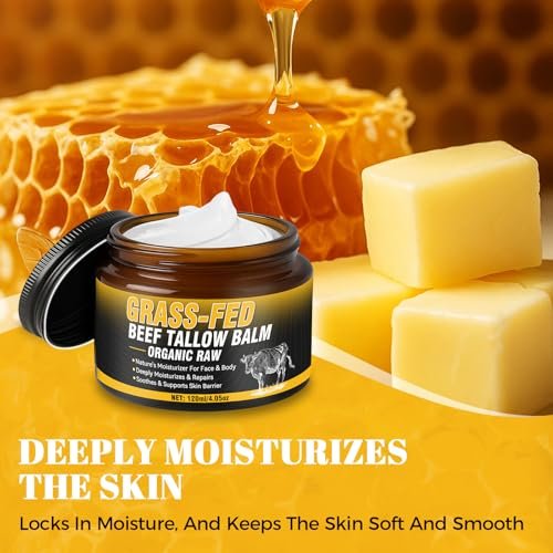 Wonshine Beef Tallow for Skin Cream – Grass-Fed Whipped Tallow & Honey Balm, Deep Nourishing Face Moisturizer 4.05 oz Avelisse