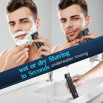 Bomxin Beard Trimmer for Men 6 in 1 Cordless Waterproof Electric Hair Clippers Mustache Body Face Trimmer All in One Grooming Kit with LED Display USB Rechargeable Avelisse