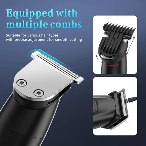 Bomxin Beard Trimmer for Men 6 in 1 Cordless Waterproof Electric Hair Clippers Mustache Body Face Trimmer All in One Grooming Kit with LED Display USB Rechargeable Avelisse