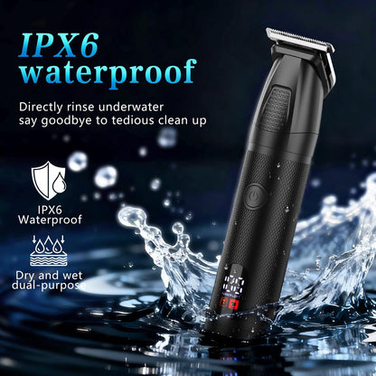 Bomxin Beard Trimmer for Men 6 in 1 Cordless Waterproof Electric Hair Clippers Mustache Body Face Trimmer All in One Grooming Kit with LED Display USB Rechargeable Avelisse
