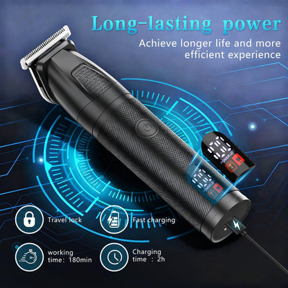 Bomxin Beard Trimmer for Men 6 in 1 Cordless Waterproof Electric Hair Clippers Mustache Body Face Trimmer All in One Grooming Kit with LED Display USB Rechargeable Avelisse