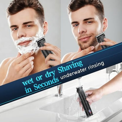 Bomxin Beard Trimmer for Men 6 in 1 Cordless Waterproof Electric Hair Clippers Mustache Body Face Trimmer All in One Grooming Kit with LED Display USB Rechargeable Avelisse