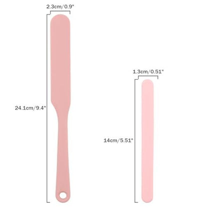Non-Stick Silicone Waxing Spatulas - 4 Pack Reusable Hair Removal Applicators for Hard Wax, Eyebrow Wax Sticks - Home & Salon Use (Pink)