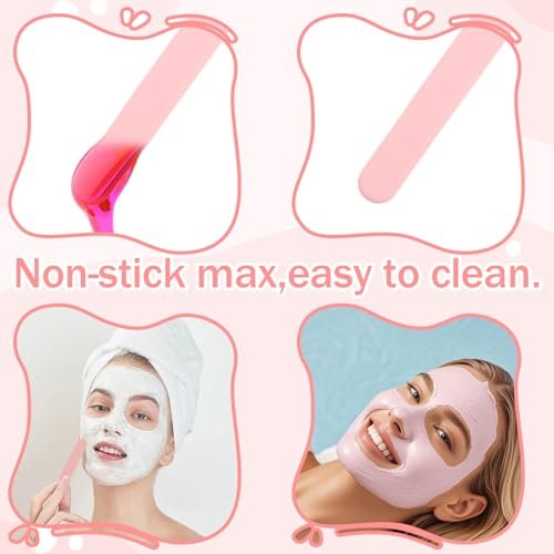 Non-Stick Silicone Waxing Spatulas - 4 Pack Reusable Hair Removal Applicators for Hard Wax, Eyebrow Wax Sticks - Home & Salon Use (Pink) - görsel 6